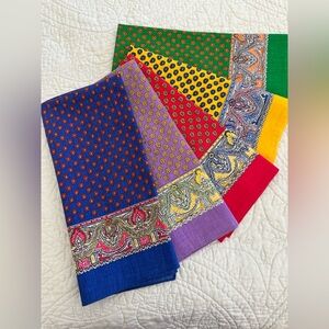 Set of 5 Cotton Bandanas | Boho Festival Hair Scarves | Paisley Wrap Set